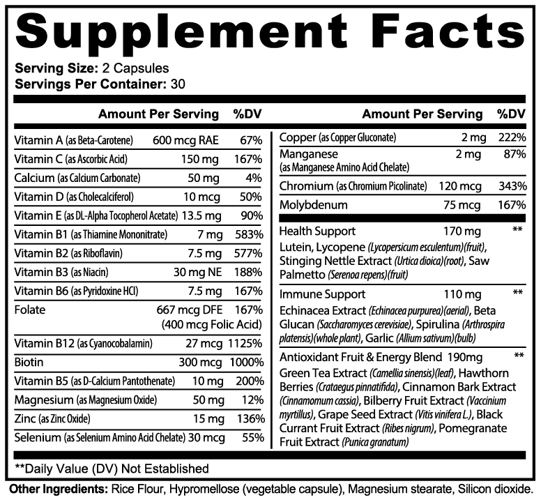 Daily Multivitamin Capsules - 60 Count